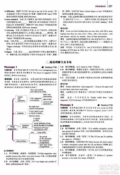 曲一线2020版53英语中考英语完形填空与阅读理解150+50篇通用版参考答案