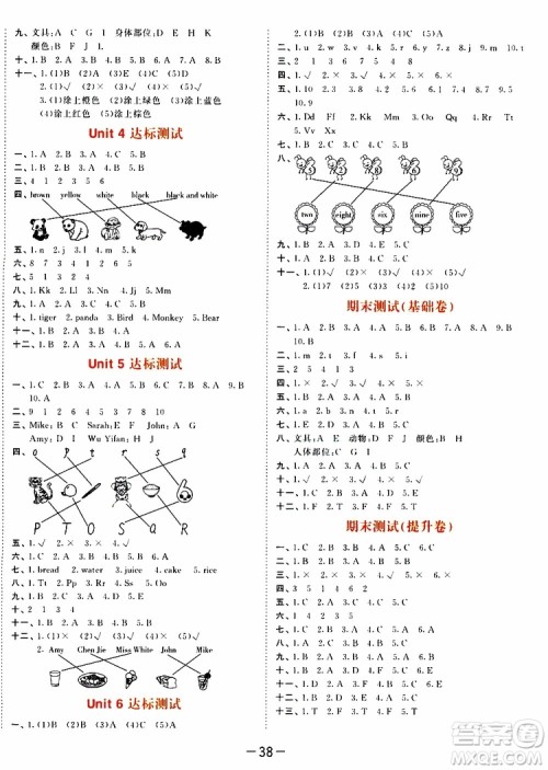 小儿郎2019秋53天天练三年级英语上册RP人教版参考答案 小儿郎2019秋53天天练三年级英语上册RP人教版参考答案