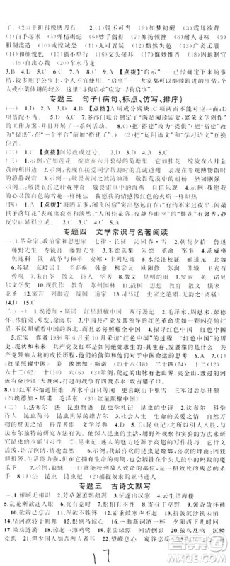 云南美术出版社2019学生课程精巧训练八年级语文上册人教版答案