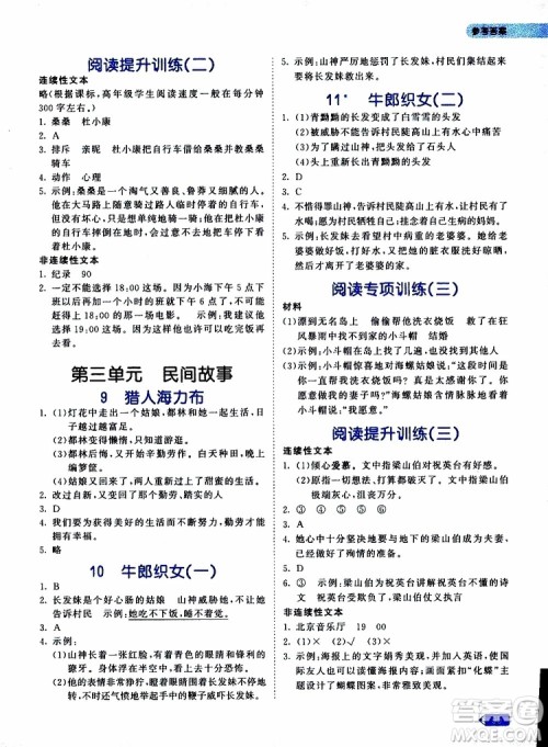 小儿郎2019秋53天天练小学同步阅读五年级上册全国通用版参考答案 小儿郎2019秋53天天练小学同步阅读五年级上册全国通用版参考答案