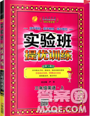 江苏人民出版社春雨教育2019秋实验班提优训练三年级英语上册YL译林版参考答案