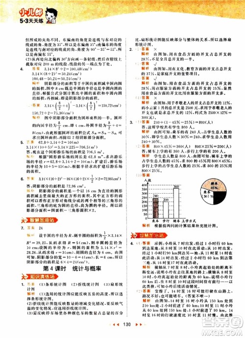 小儿郎2019年53天天练小学数学六年级上册人教版RJ参考答案