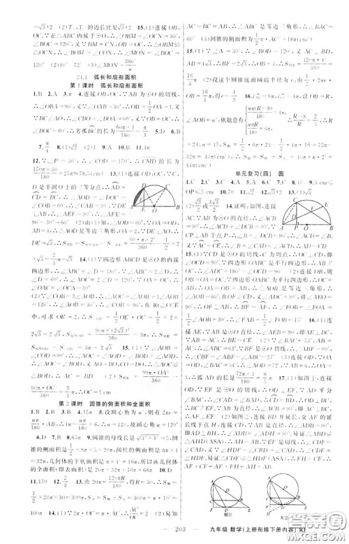 云南美术出版社2019学生课程精巧训练9年级数学上册人教版答案