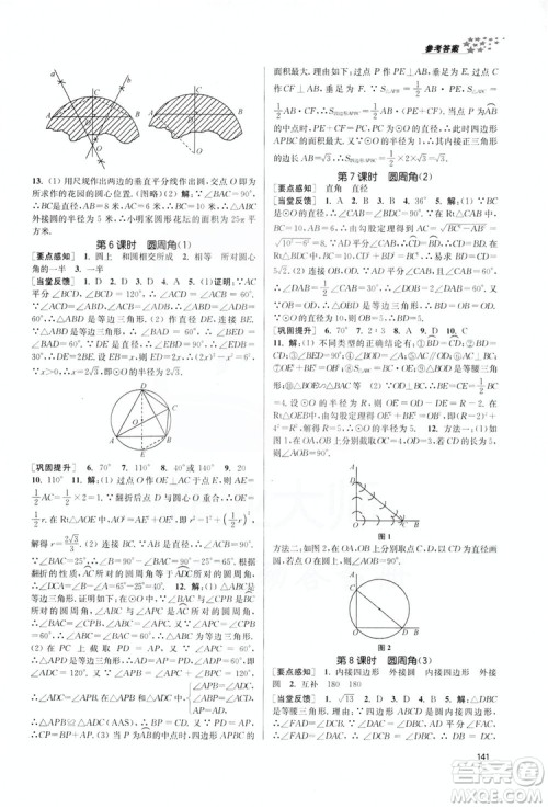 2019金3练课堂作业实验提高训练九年级数学上册江苏版答案