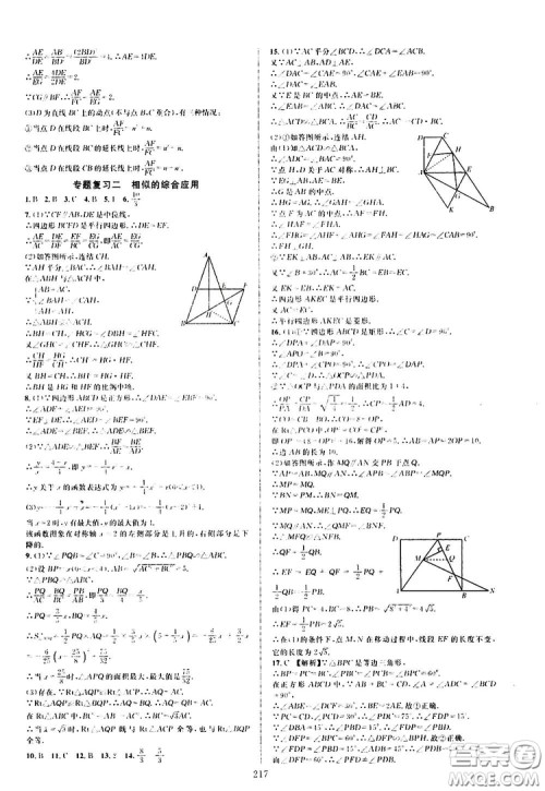 学林驿站2019全优方案夯实与提高九年级数学浙教版全一册答案