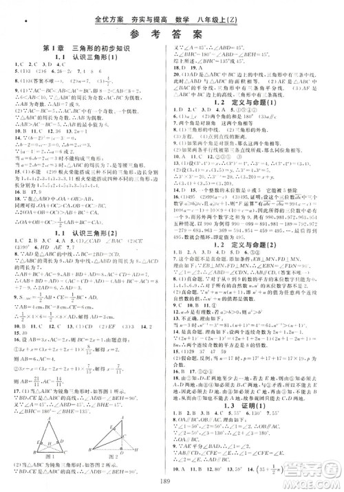 学林驿站2019全优方案夯实与提高数学八年级浙教版上册答案