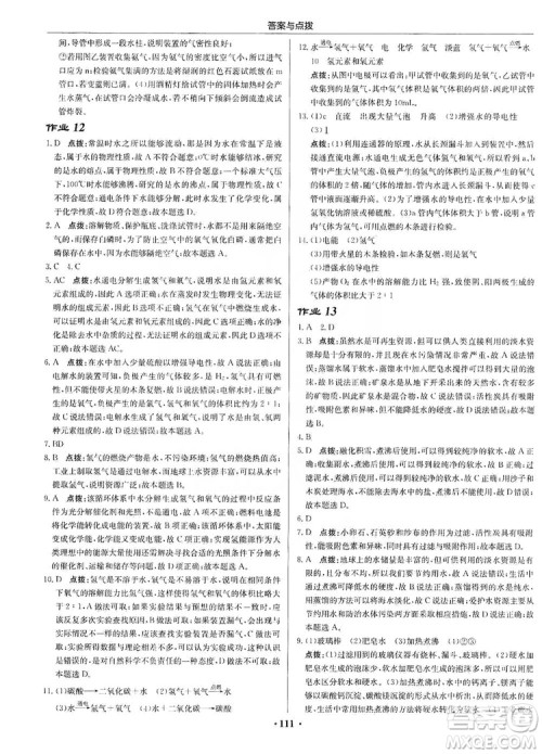 龙门书局2019启东中学作业本9年级化学上册沪教HJ版答案