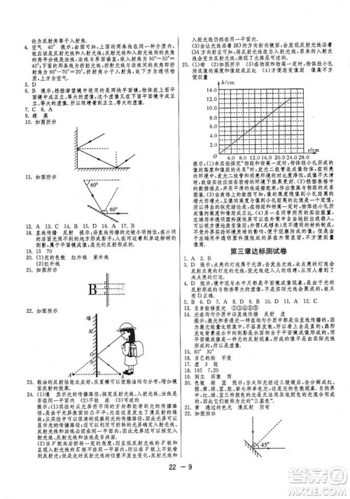 春雨教育2020升级版1课3练单元达标测试八年级物理上册苏科版JSKJ答案 春雨教育2020升级版1课3练单元达标测试八年级物理上册苏科版JSKJ答案