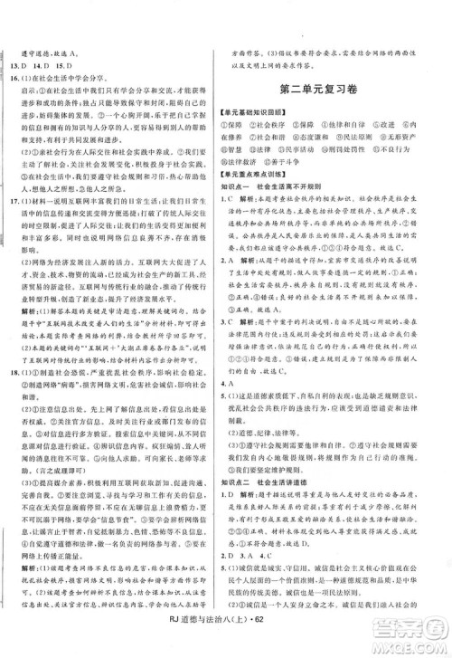 2019夺冠百分百初中优化测试卷九年级道德与法治人教版上册答案