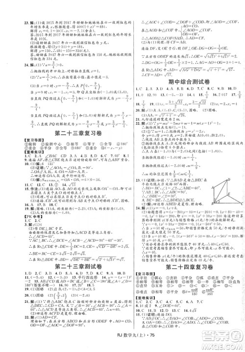 2019夺冠百分百初中优化测试卷九年级数学人教版上册答案