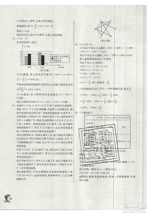 江苏人民出版社春雨教育2019秋实验班提优训练七年级数学上册BSD北师大版参考答案 江苏人民出版社春雨教育2019秋实验班提优训练七年级数学上册BSD北师大版参考答案