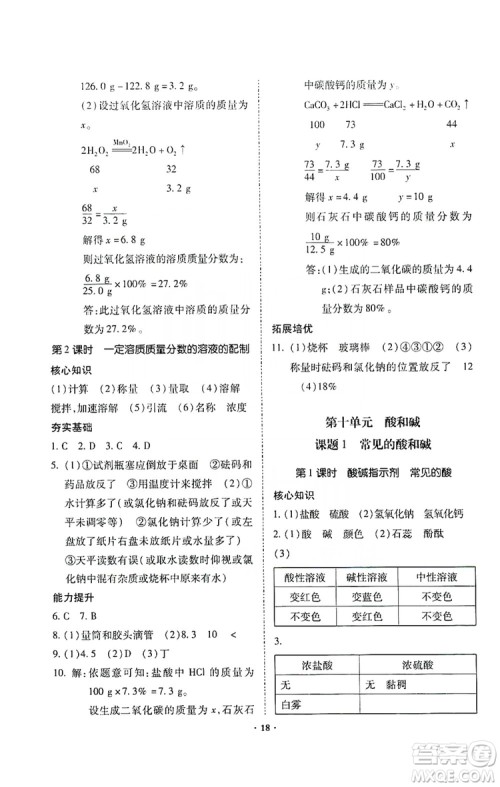 驰逐文化2019课时刷优化分层作业九年级化学上册答案