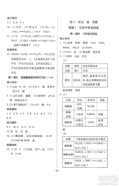 驰逐文化2019课时刷优化分层作业九年级化学上册答案