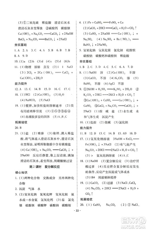 驰逐文化2019课时刷优化分层作业九年级化学上册答案