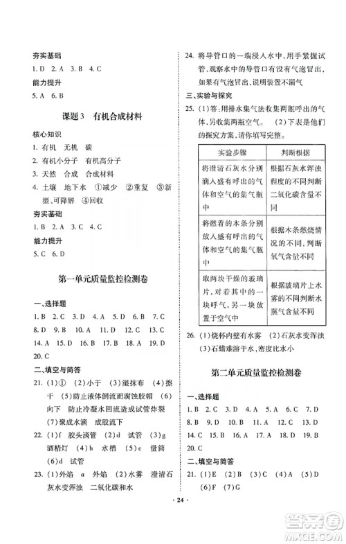 驰逐文化2019课时刷优化分层作业九年级化学上册答案