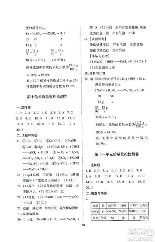 驰逐文化2019课时刷优化分层作业九年级化学上册答案