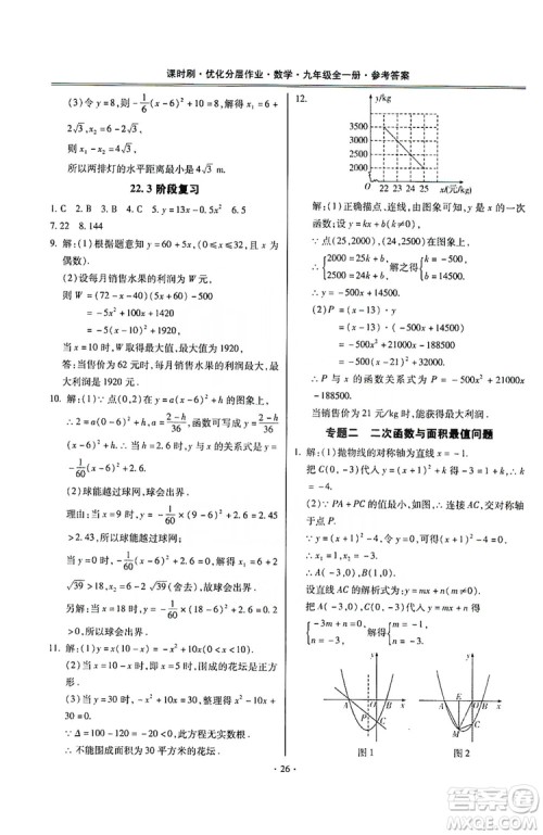 驰逐文化2019课时刷优化分层作业九年级数学全一册答案