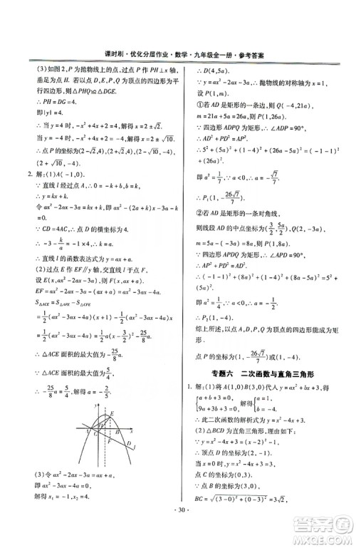 驰逐文化2019课时刷优化分层作业九年级数学全一册答案