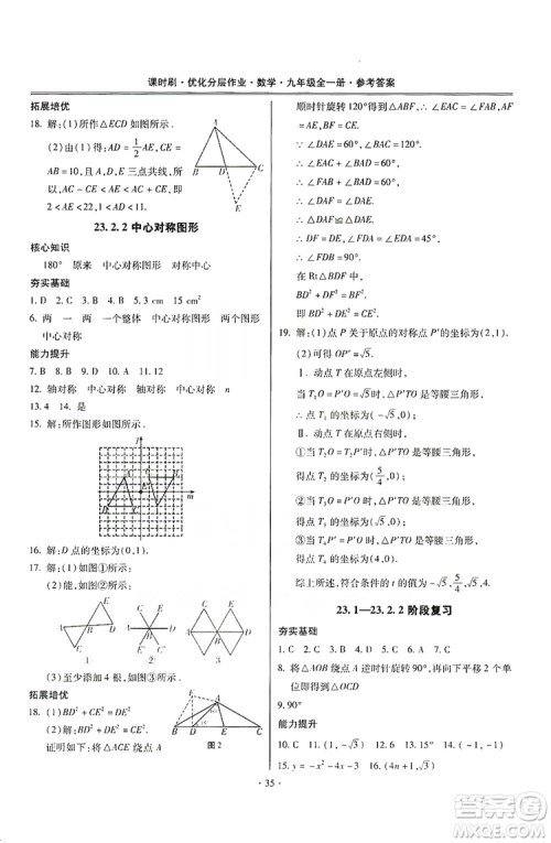 驰逐文化2019课时刷优化分层作业九年级数学全一册答案