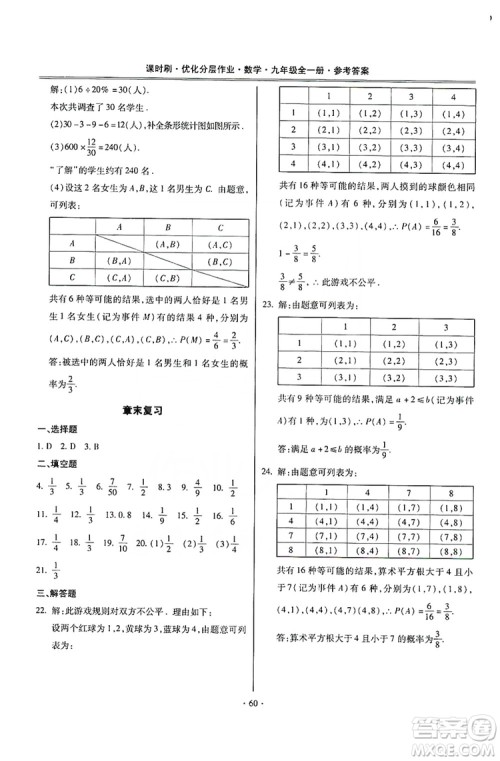 驰逐文化2019课时刷优化分层作业九年级数学全一册答案