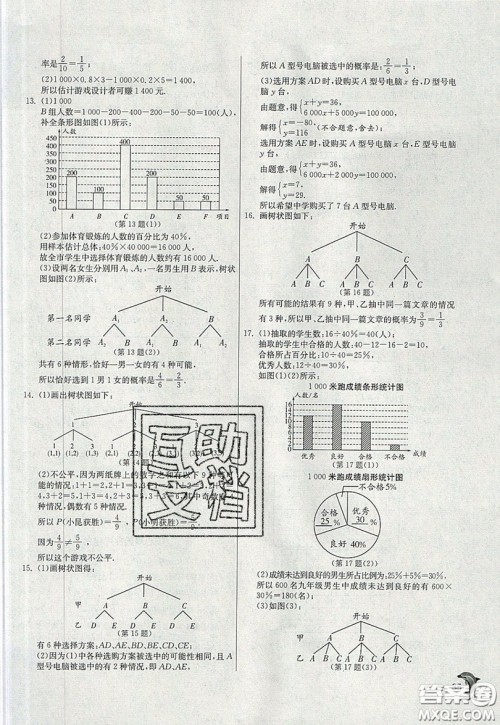江苏人民出版社春雨教育2019秋实验班提优训练九年级数学上册JSKJ苏科版参考答案 江苏人民出版社春雨教育2019秋实验班提优训练九年级数学上册JSKJ苏科版参考答案