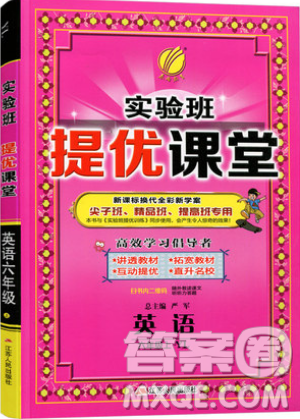 春雨教育2019秋实验班提优课堂英语六年级上册YL译林版参考答案