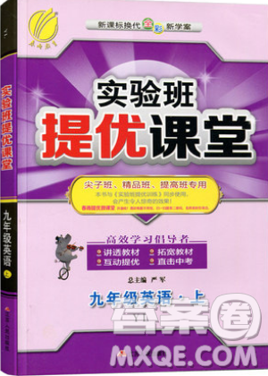 2019秋春雨教育实验班提优课堂英语九年级上册YL译林版参考答案