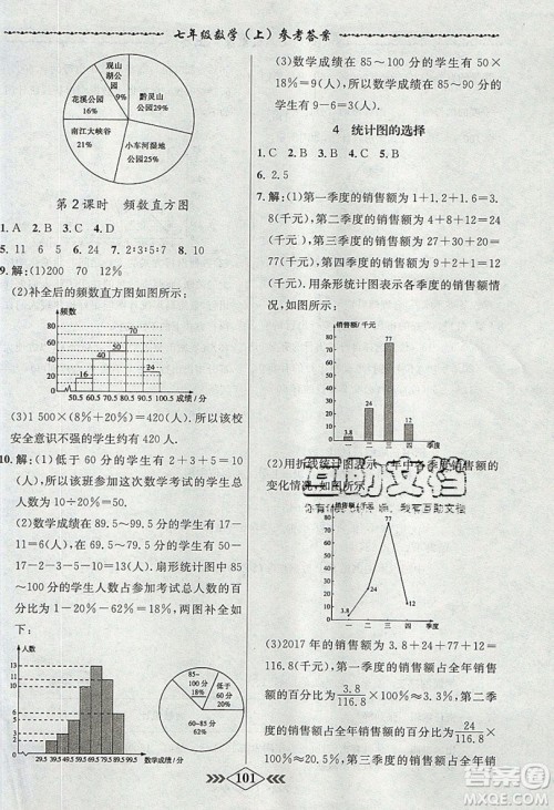 学霸刷题王8分钟小考卷小考必刷题七年级数学上册BSD北师大版参考答案