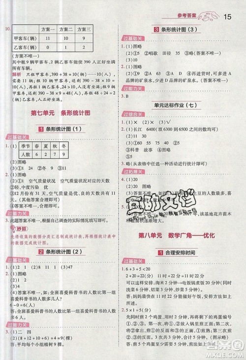 南京师范大学出版社天星教育2019一遍过小学数学四年级上册人教RJ版参考答案 南京师范大学出版社天星教育2019一遍过小学数学四年级上册人教RJ版参考答案