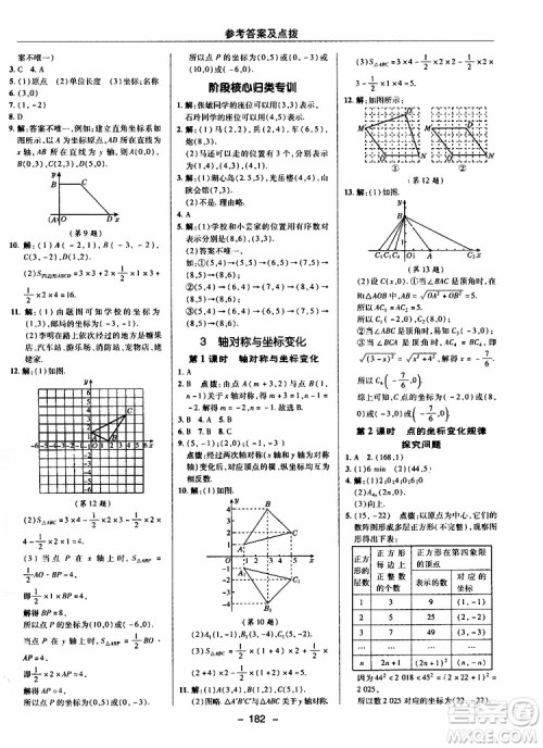 荣德基2019秋典中点综合应用创新题数学八年级上BSD北师大版参考答案