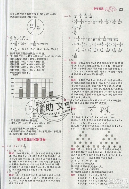 南京师范大学出版社天星教育2019一遍过小学数学六年级上册人教RJ版参考答案