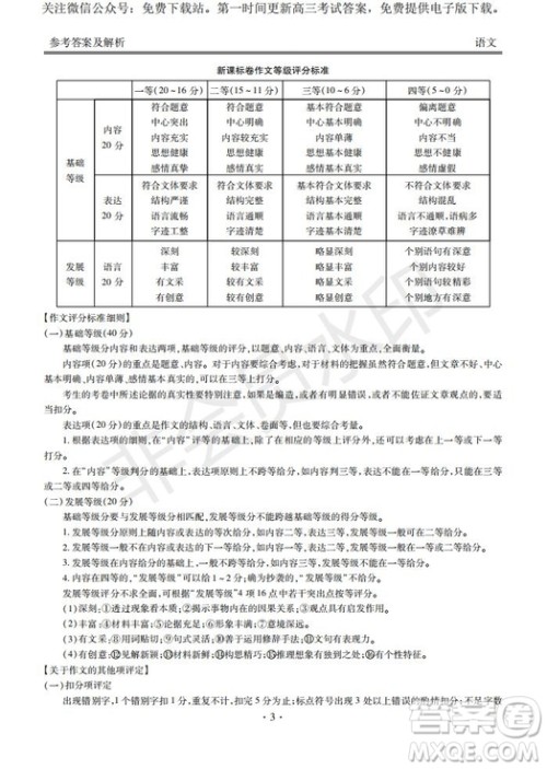 河南省顶级名校2020届高三年级开学摸底考试语文试题及答案 河南省顶级名校2020届高三年级开学摸底考试语文试题及答案