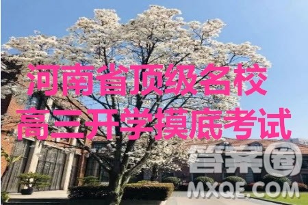 河南省顶级名校2020届高三年级开学摸底考试文理数试题及答案 河南省顶级名校2020届高三年级开学摸底考试文理数试题及答案
