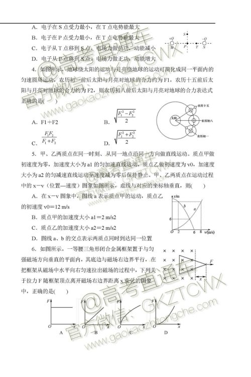 2020届西南名师联盟高三入学调研考试物理化学试题及答案