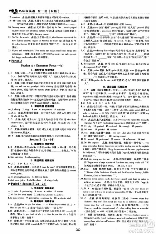 荣德基2019秋典中点综合应用创新题英语九年级全一册R人教版参考答案