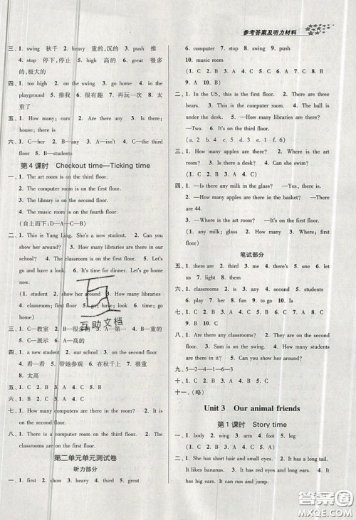 2019秋金3练课堂作业实验提高训练英语五年级上册新课标江苏版参考答案 2019秋金3练课堂作业实验提高训练英语五年级上册新课标江苏版参考答案