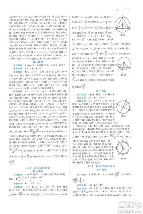 2019新课程学习与测评同步学习数学九年级全一册人教版答案