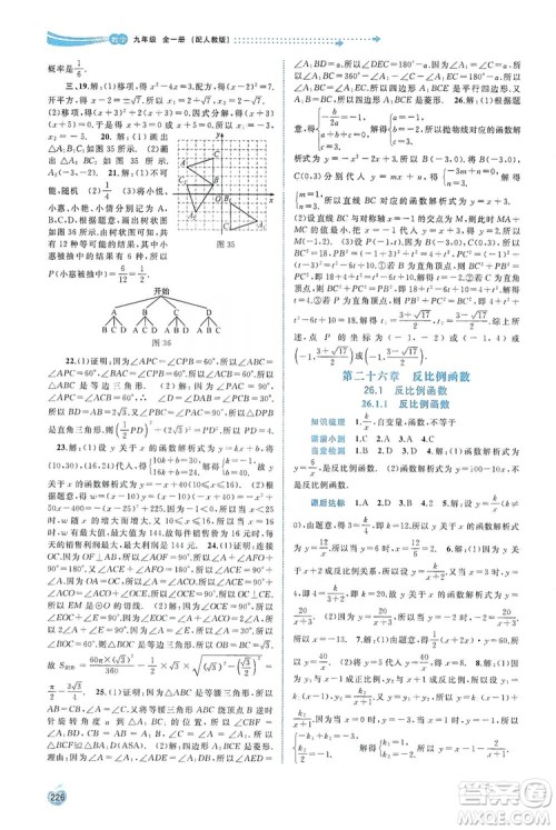 2019新课程学习与测评同步学习数学九年级全一册人教版答案