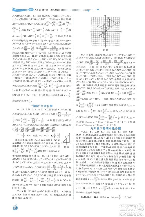 2019新课程学习与测评同步学习数学九年级全一册人教版答案