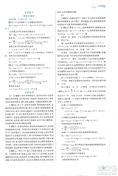 2019新课程学习与测评同步学习物理九年级全一册人教版答案