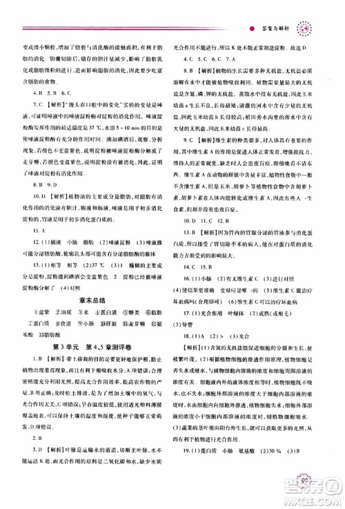 公告目录教辅2019年绩优学案生物学七年级上册苏科版参考答案 公告目录教辅2019年绩优学案生物学七年级上册苏科版参考答案