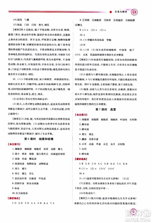 公告目录教辅2019年绩优学案生物学苏教版八年级上册参考答案 公告目录教辅2019年绩优学案生物学苏教版八年级上册参考答案