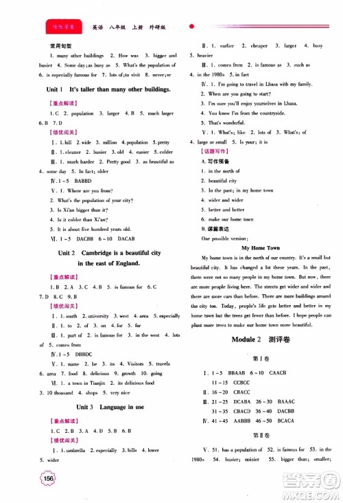公告目录教辅2019年绩优学案八年级上册英语外研版参考答案 公告目录教辅2019年绩优学案八年级上册英语外研版参考答案