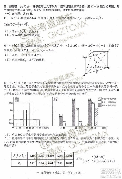 2020南昌高三摸底考文理数试题及参考答案 2020南昌高三摸底考文理数试题及参考答案