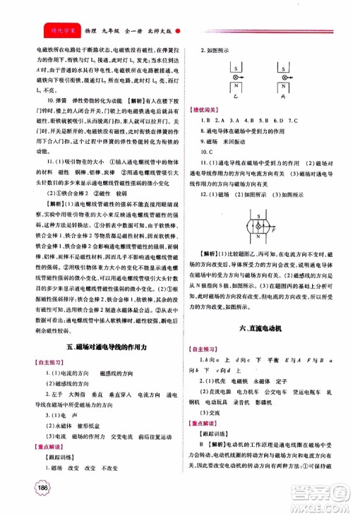 北师大版2019年绩优学案物理九年级全一册参考答案