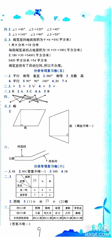 2019秋新版黄冈小状元达标卷四年级上册数学人教版RJ参考答案