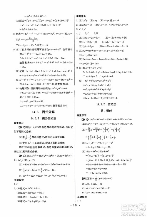 2019新版长江全能学案同步练习册初中八年级上册数学人教版参考答案