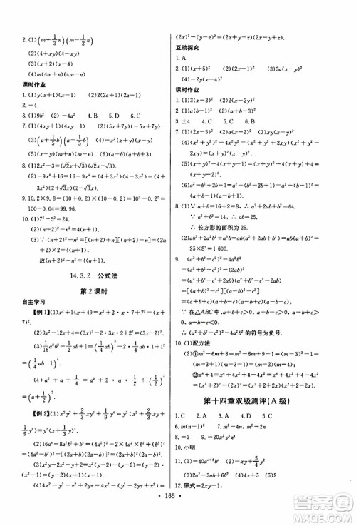 2019新版长江全能学案同步练习册初中八年级上册数学人教版参考答案