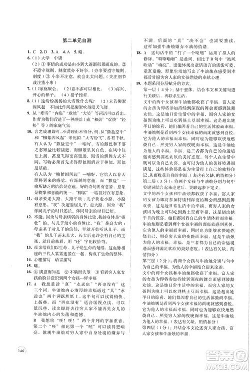 江苏凤凰教育出版社2019学习与评价7年级语文上册苏教版答案 江苏凤凰教育出版社2019学习与评价7年级语文上册苏教版答案