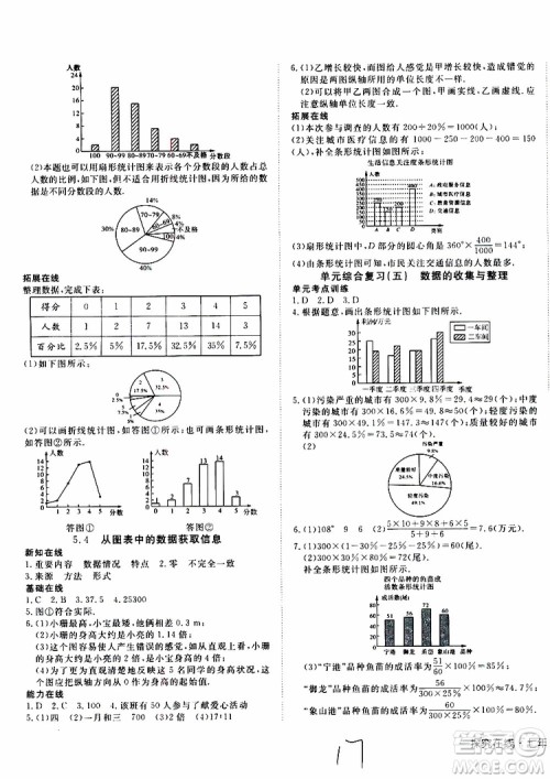 2019年探究在线高效课堂数学七年级上册HK沪科版参考答案